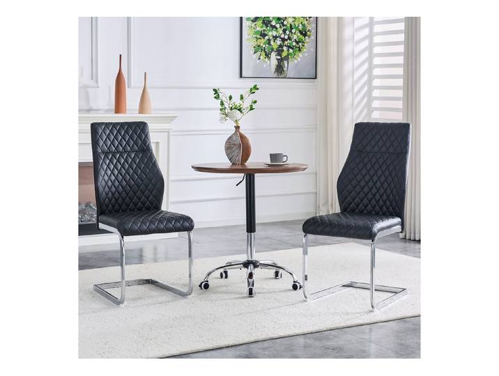 REDOM Esszimmerstuhl 2er-Set Polsterstuhl (mit Rautenmuster, hohe Rückenlehne, komfortables Sitzpolster & Metallrahmen, rutschfest und strapazierfähig), Wohnzimmerstuhl Küchenstuhl