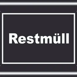 HB-Druck Restmüll Mülltrennung Aufkleber mit Text A3 (297x420mm)