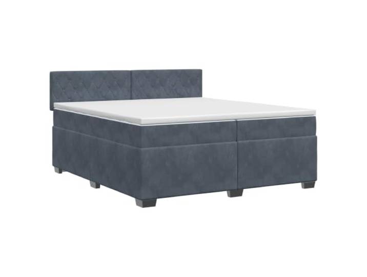 KTHLBRH Boxspringbett mit Matratze dunkelgrau 200 x 200 cm Kopfteil verstellbar 78 – 88 cm, Taschenfedern, inklusive Topper, abnehmbare Bezüge, Lattenrost
