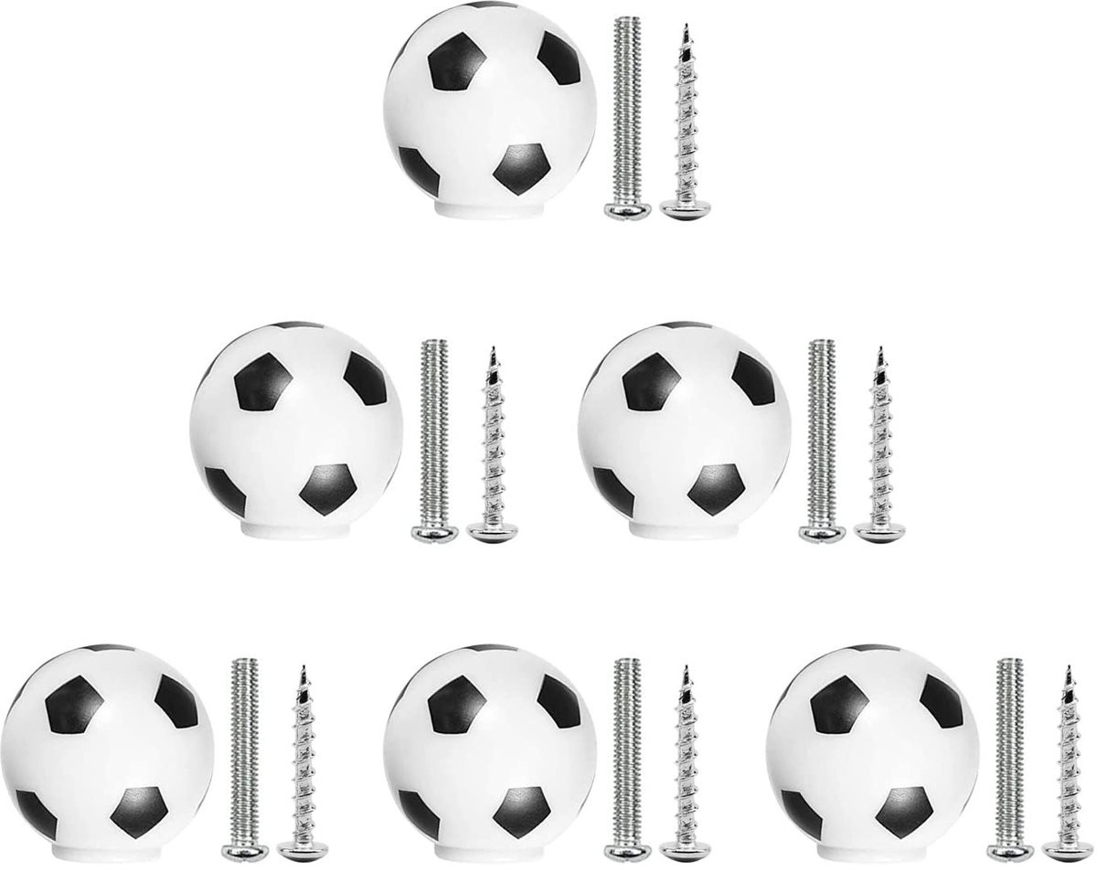 SolidKeus - 6 stuks voetbal knoppen voor meubels