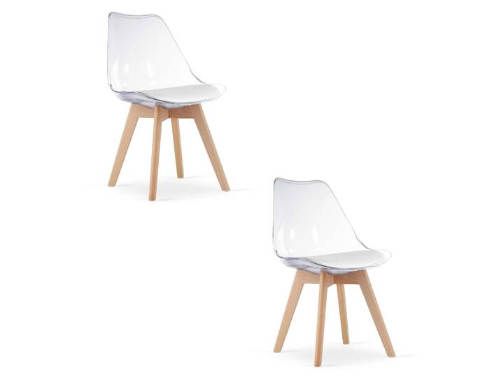 MARK chaise - transparent / pieds naturels x 2
