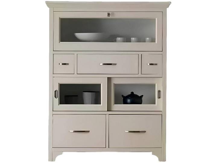 Xlmoebel Vitrine Elegantes Holz-Sideboard im italienischen Design mit Vitrine (1-St., Schrank) Hergestellt in Italy