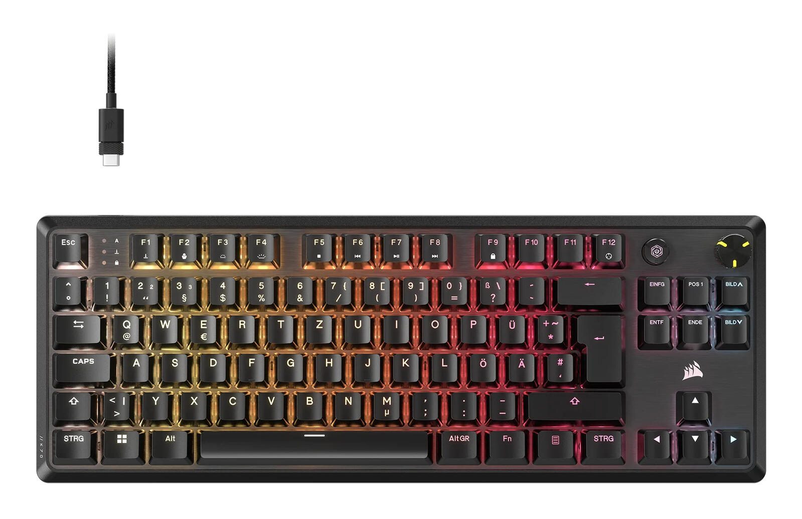 Corsair K70 CORE TKL kabelgebundene Gaming-Tastatur QWERTZ Deutsch CH-911911E-DE