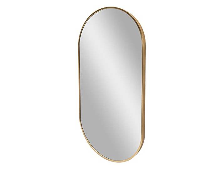 [en.casa] Wandspiegel Corato 40x80cm Badezimmerspiegel Badspiegel Schminkspiegel Hängespiegel Ellipsen-Form Wandmontage Gold
