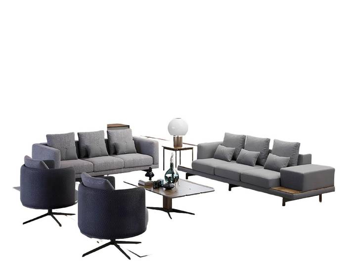 Xlmoebel Polstergarnitur Moderne Sofagarnitur in neutralen Farben mit hochwertiger Polsterung, (Sofagarnitur, 4-tlg., Beistelltisch), Hergestellt in Europa