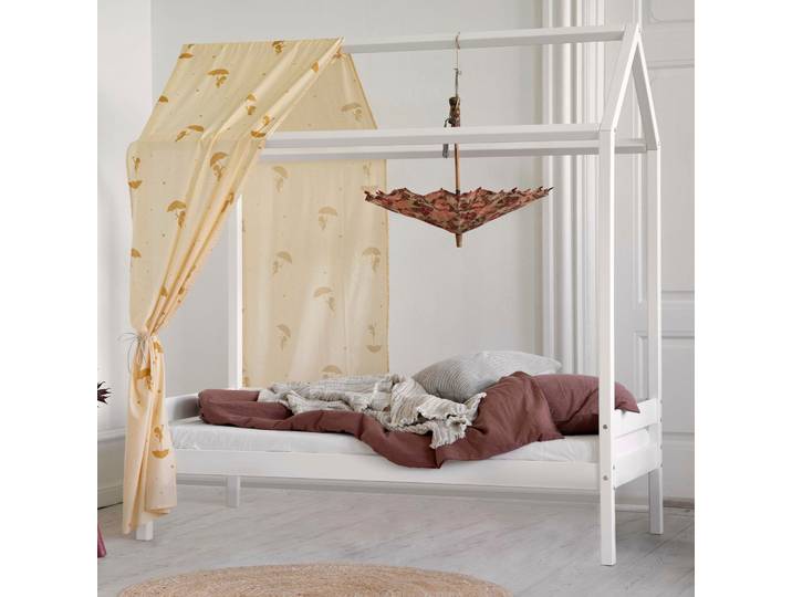 Kinderbett HOPPEKIDS ECO Comfort Bett , weiss (weiß), B:76cm, Betten, Kinderbett, Hausbett mit Dach wahlweise mit Rausfallschutz