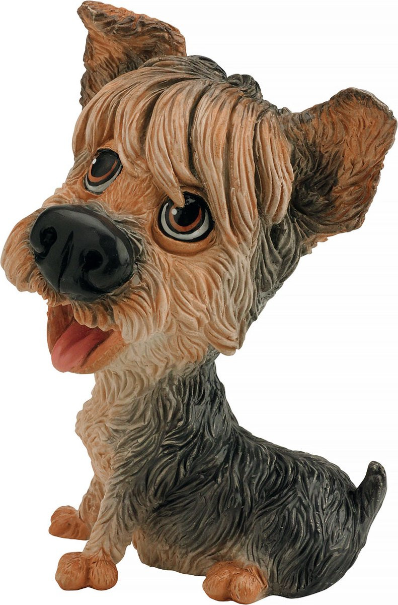 MadDeco Yorkshire Terrier pup beeldje - Yorkie decoratie - Polystone - Hoogte: 12 cm