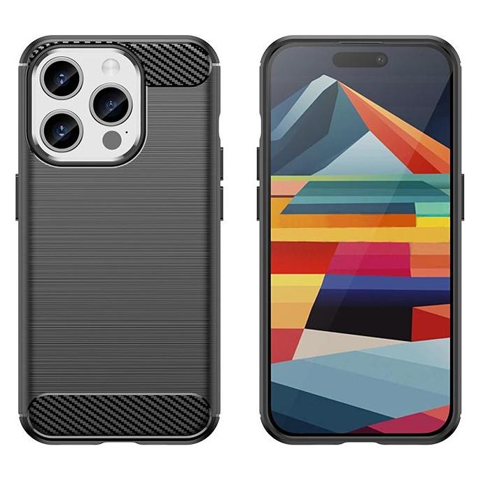 Hurtel Flexible carbon pattern case for iPhone 15 Pro Carbon Case - black (Apple iPhone 15 Pro) (1404978613)