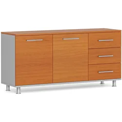 Schrank zum Tisch PRIMO, rechts, grau / Kirschbaum