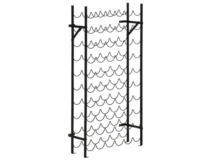 Homcom Weinregal Weinständer Flaschenregal 60 Flaschen Wandbefestigung Metall Schwarz, 205x118x63 cm, Weinregale