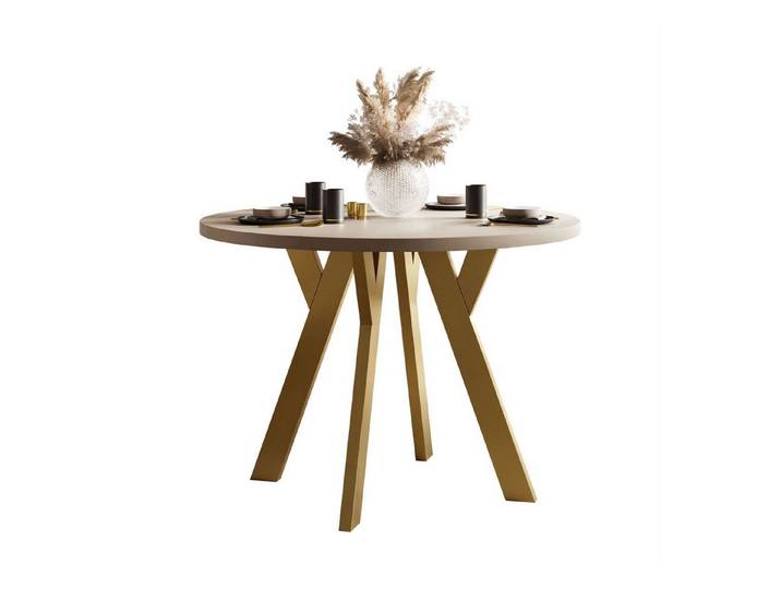 Lookway Esstisch VOLTA MATT Runder ausziehbarer Tisch (1x Tisch), 100-140x71,5 cm