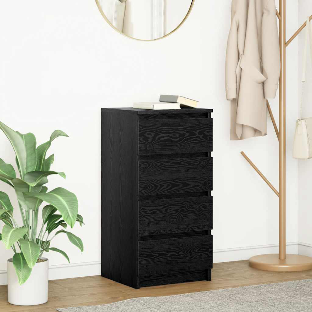 Latitude Run Sideboard 37.5X35x76 Cm Engineered Wood Black Oak
