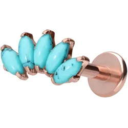 Titan Labret mit Innengewinde BOGEN + SYNTHETISCHE TÜRKISE