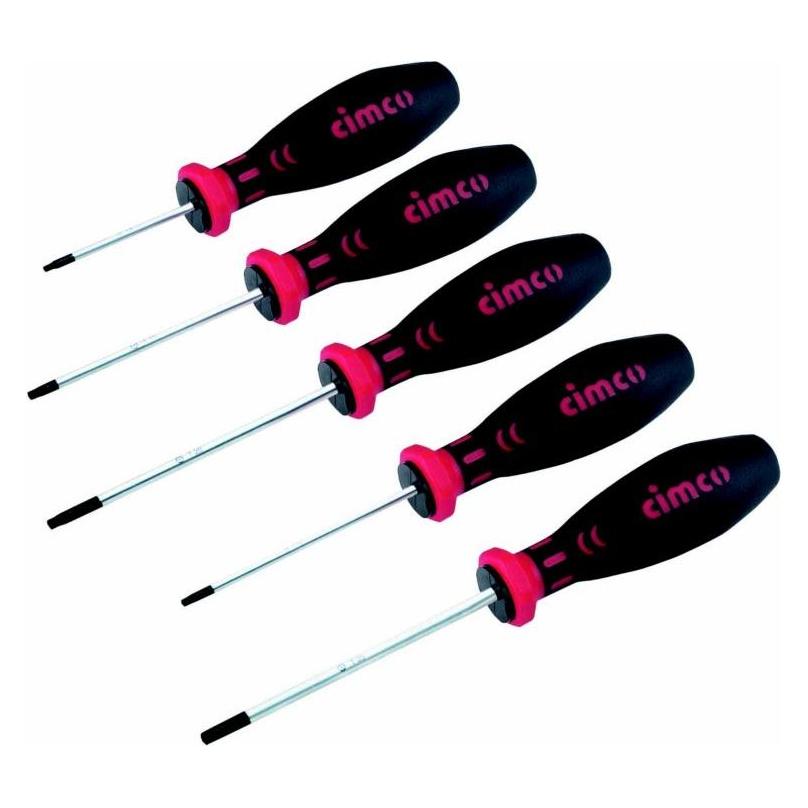 Cimco TORX Schraubendrehe Sortiment mit Bohrung 5 teilig (Pin-torx) (117300)