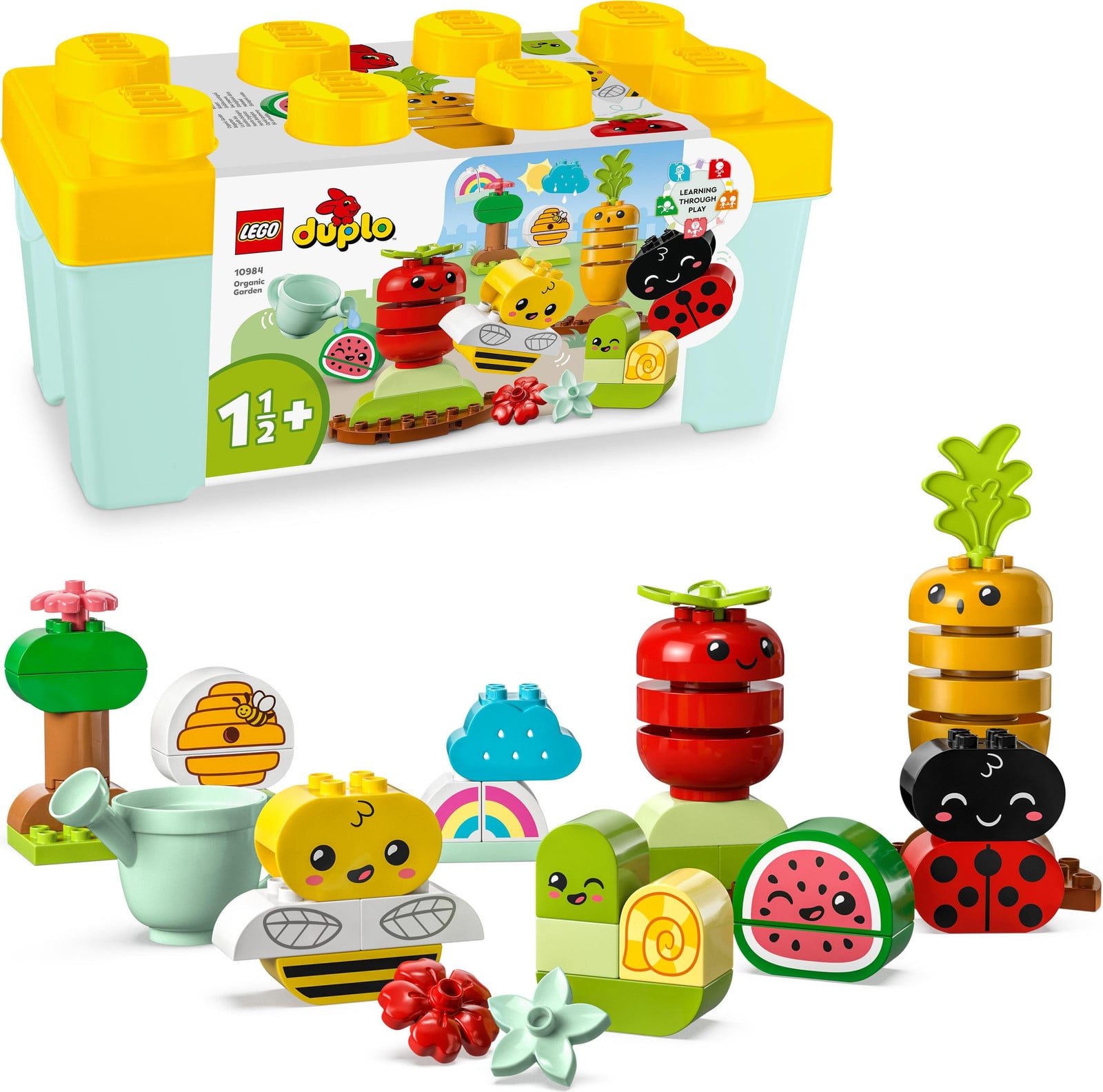 LEGO DUPLO Mijn Eerste Biotuin 10984 - Educatieve Bouwstenen Set met Lieveheersbeestje, Hommel, Fruit en Groenten