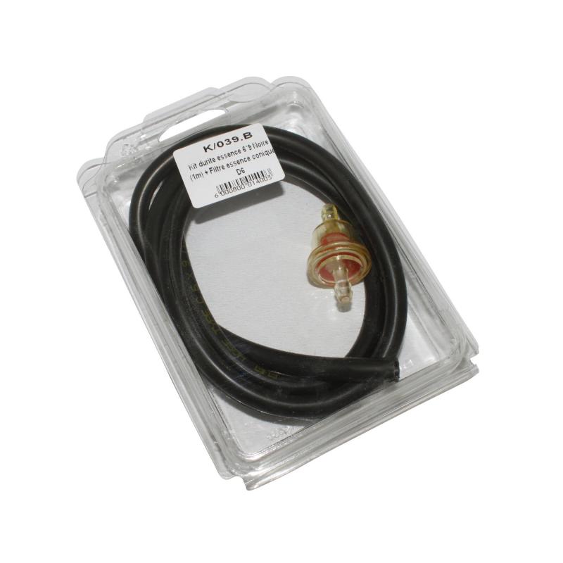 1Tek Origine Filtre à essence conique D.6 avec durite noire 6x9 1m