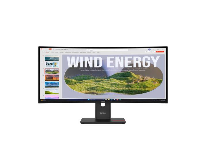 Lenovo ThinkVision T34WD-40 Moniteur, 86,4 cm (34'), 3440 x 1440 pixels, Wide Quad HD, LED, 6 ms, Noir 64AEGAR1EU