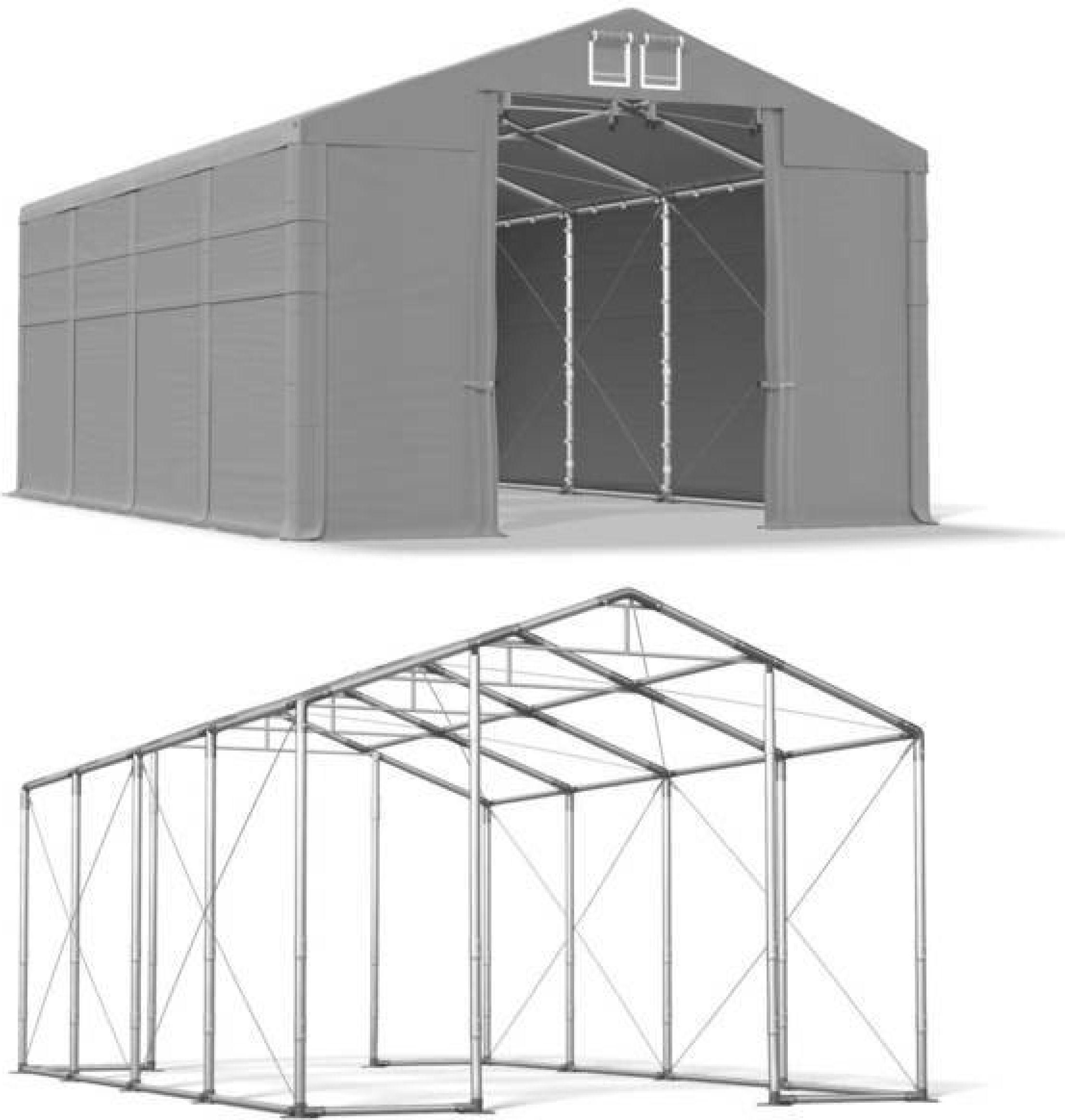 6x8 Graues Magazin Zelt WINTER PLUS MSD