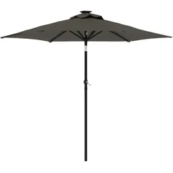 Helloshop26 - Neigbarer Gartenschirm mit Kurbel 225 x 225 x 212 cm gemütliche Atmosphäre anthrazitfarbenes Polyester