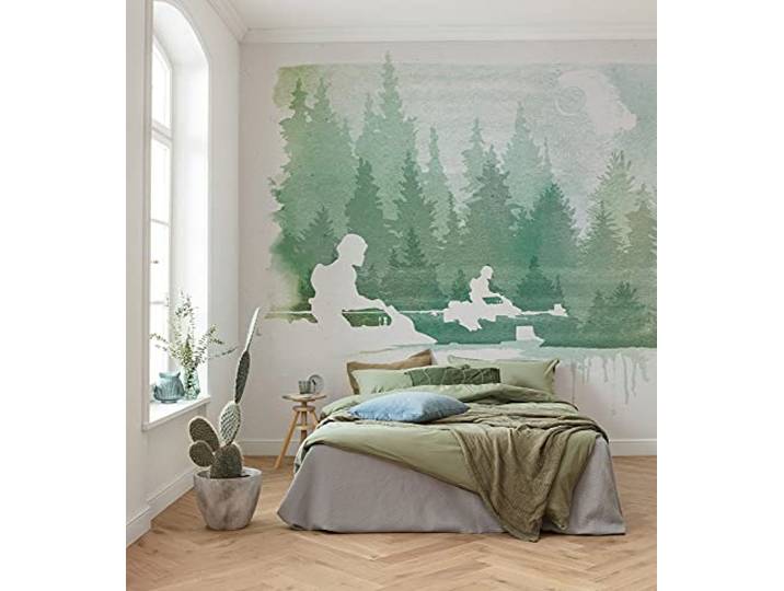 Komar Vlies Fototapete - Star Wars Endor Speeders - Größe: 350 x 280 cm (Breite x Höhe) - Speedbike, Rebellen, Kinderzimmer, Tapete - IADX7-006