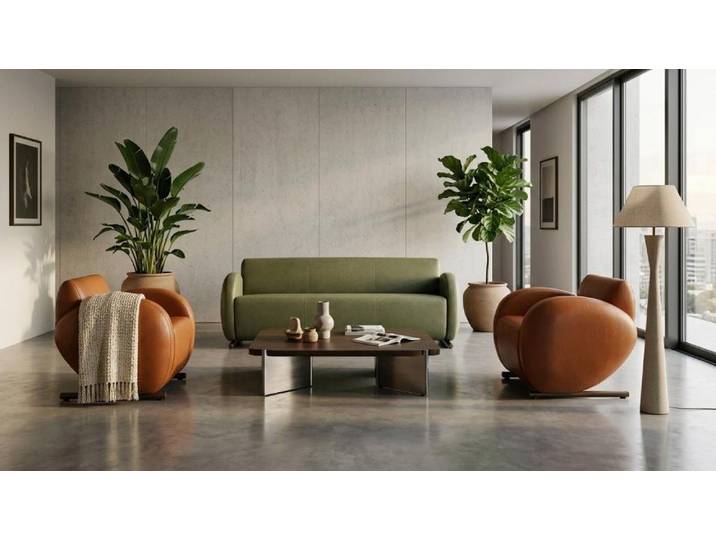 Xlmoebel Polstergarnitur Dreisitzer Sofa Zwei Sessel Set Kunstleder Polstermöbel Wohnzimmer, (3-tlg., 3-tlg)