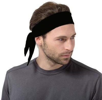 Everyday Crate Cooling Yoga Headband Moisture Wicking Sports Sweatband For Running Gym Cycling black