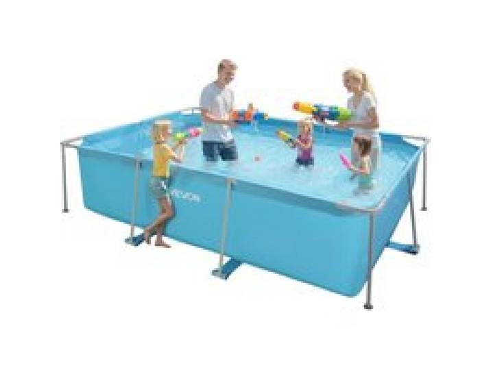 VEVOR Frame Pool, Aufstellpool, 3000x2000x762 mm, Stahlrahmen Schwimmbecken, rechteckiger Stahlrahmenbecken, Rahmenpool für Garten, Gartenpool mit 3960 L Wasserkapazität, für 4–5 Personen, blau