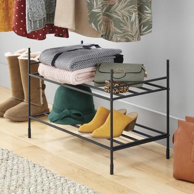 Whitmor 2-Tier Modular Stacking Shelf - Black