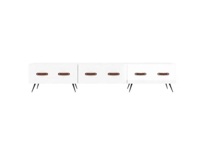 Cabinet TV - Organisateur salon - Blanc - Meuble TV blanc brillant 150x36x30 cm bois d'ingénierie - Cadre durable_27.09kg_39609
