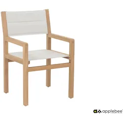 Apple Bee Armlehnstuhl FREJUS, Teak Natural / Kunststoffgewebe BEE WETT Sling Bright - Abverkauf
