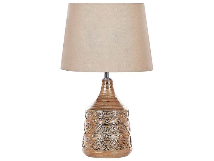 Lampe à poser céramique marron doré