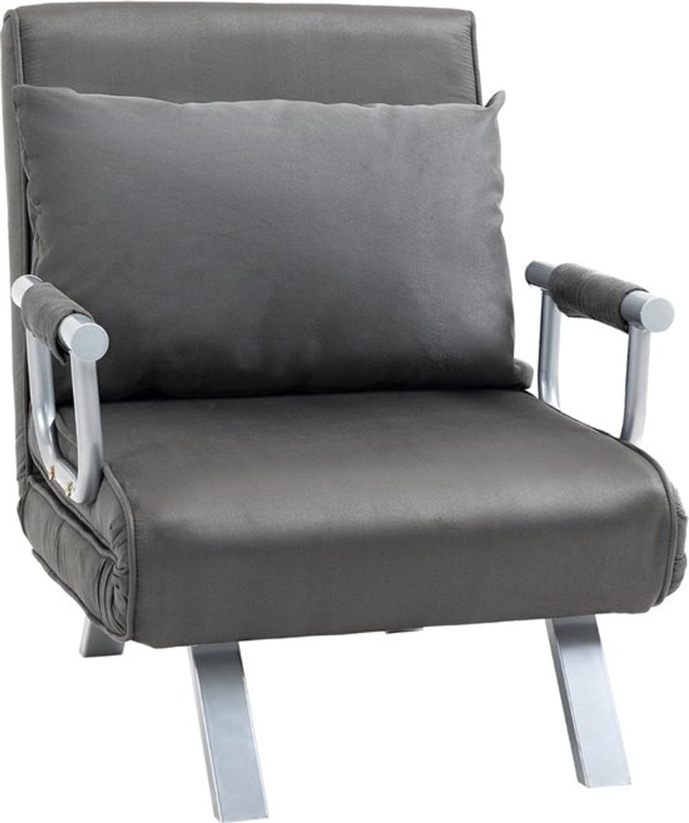 Thuys Slaapfauteuil met verstelbare rugleuning en logeerfunctie in donkergrijs