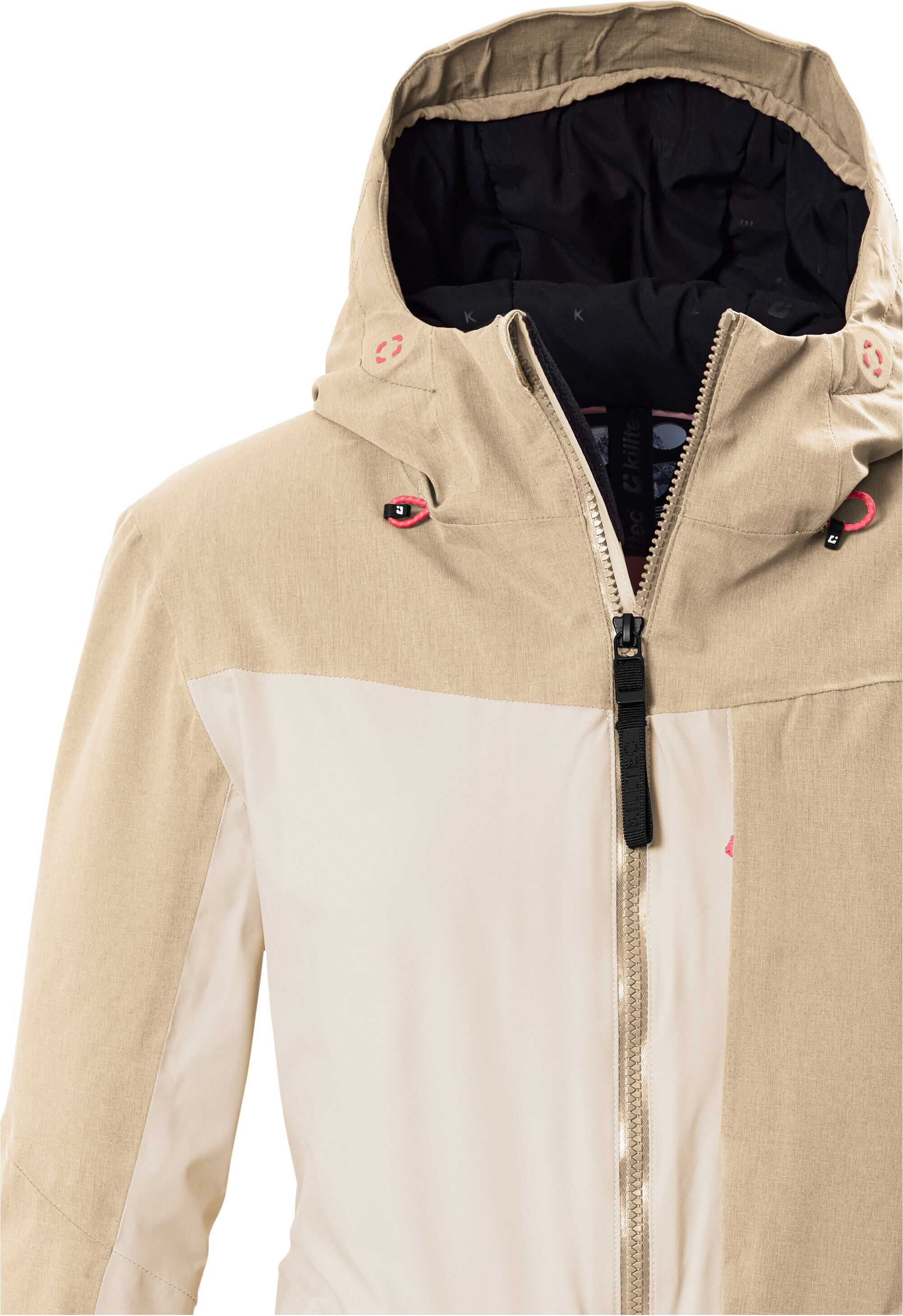 Skijacke KILLTEC "KSW 227 WMN SKI JCKT", Damen, Gr. 44, beige (creme), Obermaterial: 100% Polyester.Futter: 100% Polyester.Füllung: 100% Polyester, Jacken Skijacke, Trendige, wasserdichte Skijacke mit Atmungsaktivität und Taschen