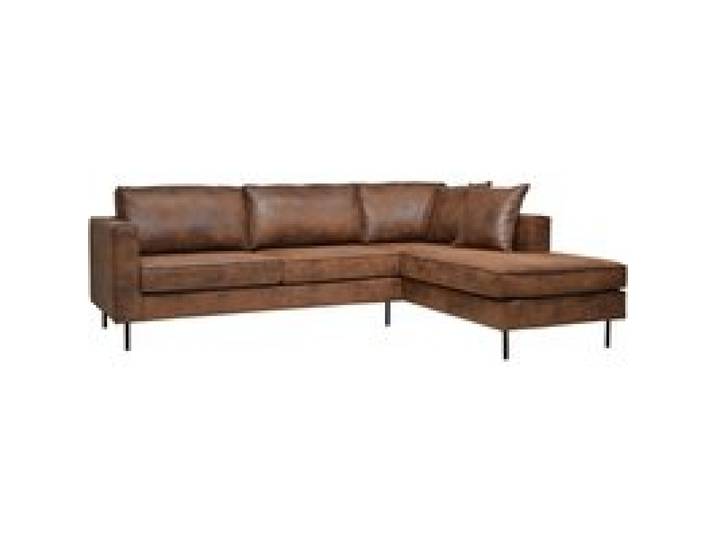 Canapé d'angle microfibre aspect cuir vieilli Pittsburgh