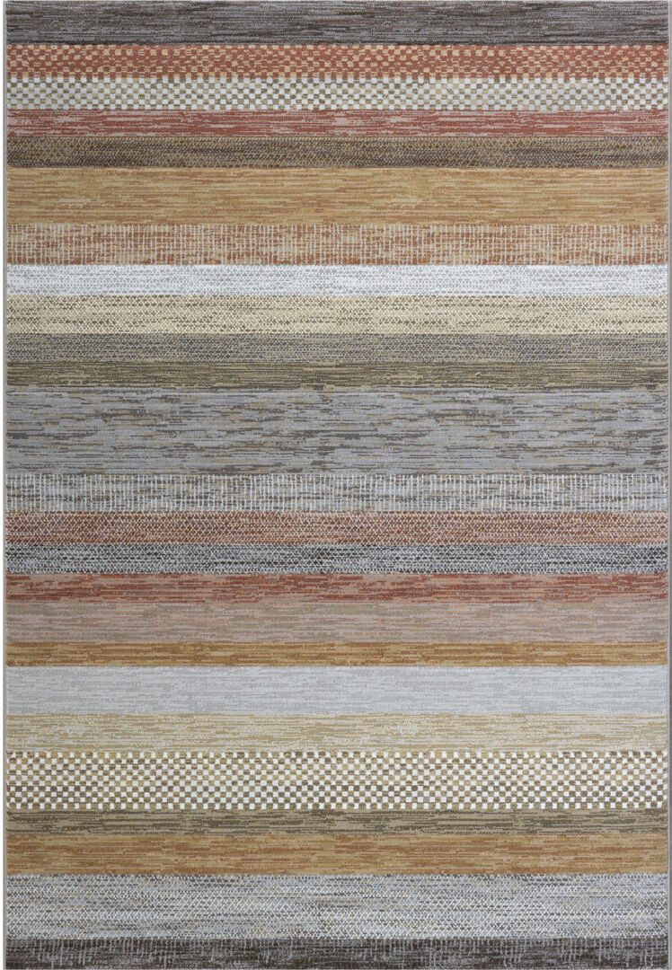 Borough Wharf Tarrant Striped Area Rug Brown Rectangle 133 x 195cm