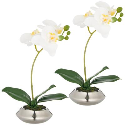 Kunstorchidee CREATIV GREEN "Orchidee Phalaenopsis", weiß, H:28cm, Kunststoff, Kunstpflanzen, mit dauerhafter Blütenpracht