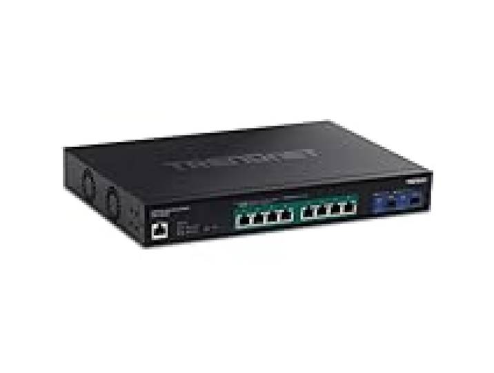 TRENDnet, TPE-3102WS, Switch Web Smart PoE+ 10 Ports Multi-Gigabit, 8 Ports PoE+ 2,5 GBASE-T, 2 emplacements SFP+ 10 Gbit/s, boîtier métallique, commutateur Ethernet réseau géré, Noir