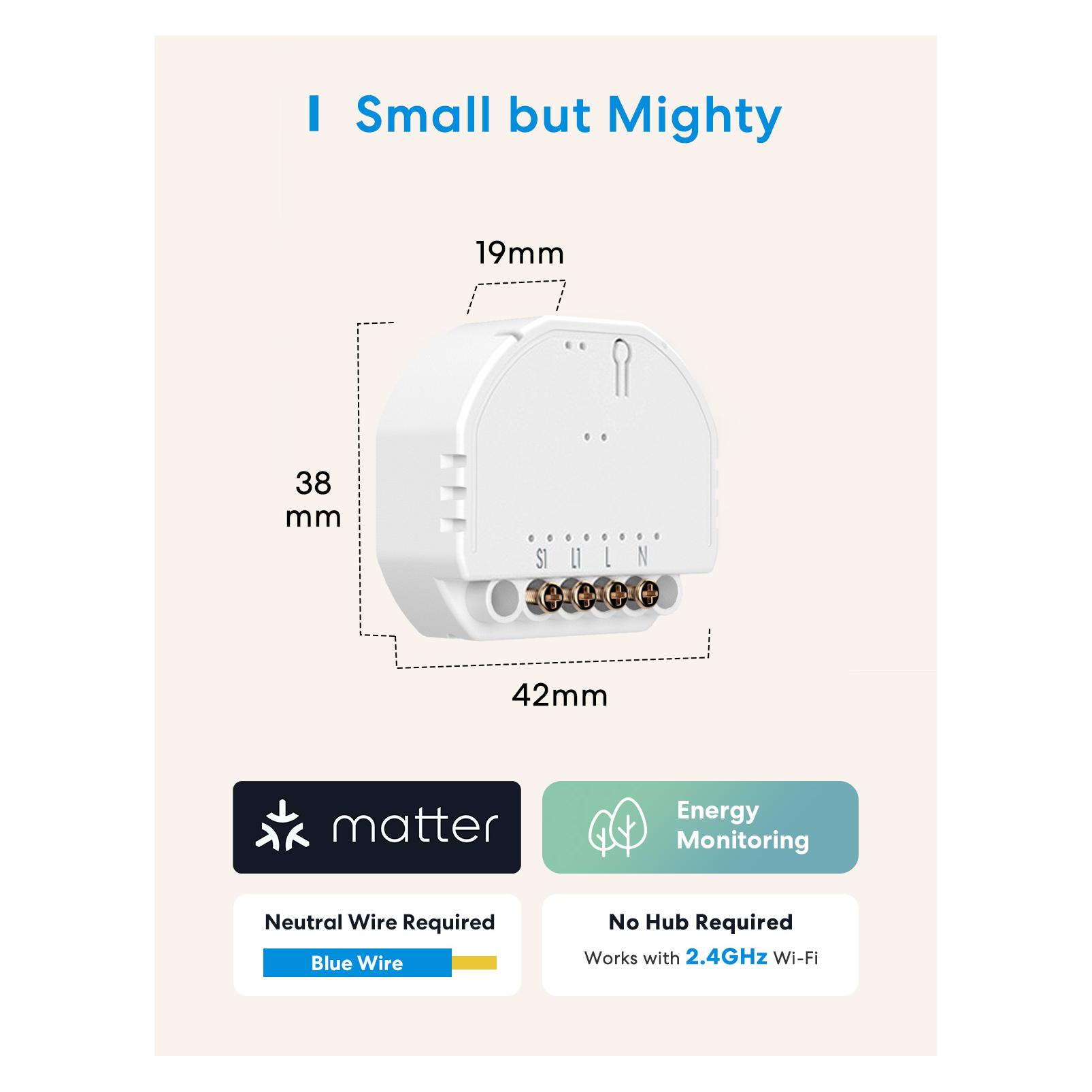 Meross Smart Wi-Fi In-Wall Switch (4 Pack) MSS815 (MSS815MAQUA-UN)