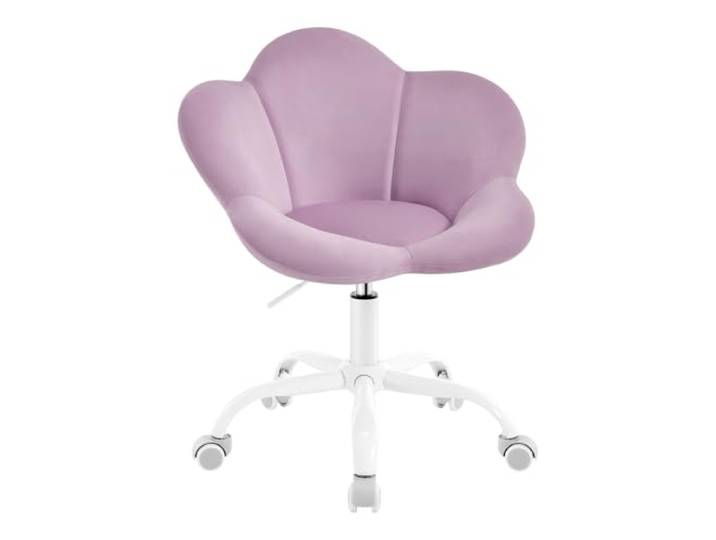 WOLTU Kinder Schreibtischstuhl, Schminktisch Stuhl Hellviolett Blumenförmige Design, Kinderstuhl für Kinder und Jugendliche, höhenverstellbar, Samt, für Kinderzimmer, Homeoffice