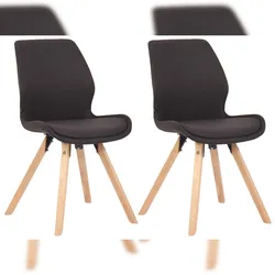 Proregal CHEFGASTRO 2er-Set Esszimmerstuhl MALIBU Stoff HxBxT 87,5x49x58cm Schwarz Küchenstuhl