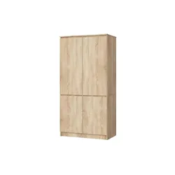 Drehtürenschrank 90 cm breit Valentina , holzfarben , Maße (cm): B: 90 H: 180