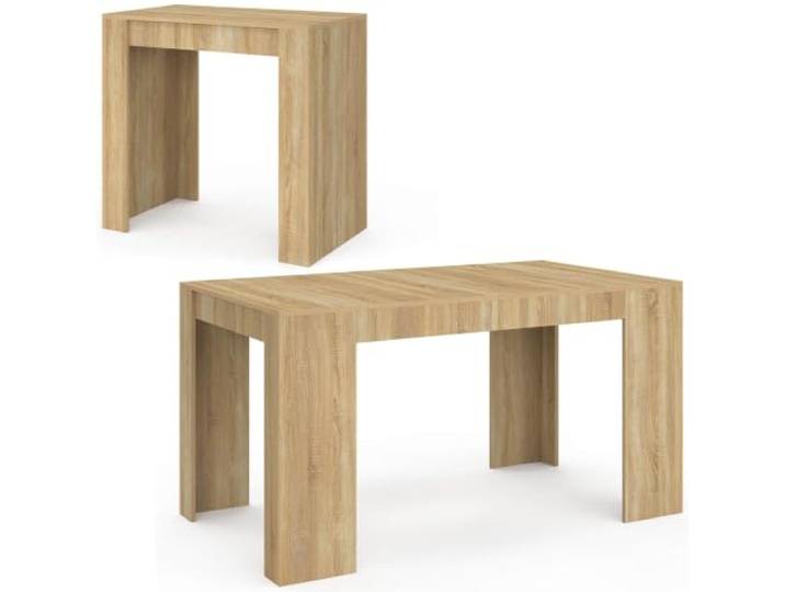 IDMarket - Ausziehbarer Konsolentisch Orlando 6 Personen 140 cm Holz in Buchenoptik