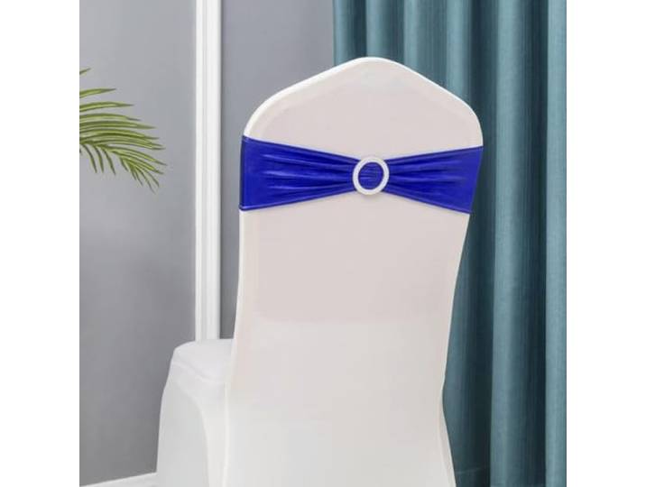 Stuhlschleifen, 50 teile/los Hochzeit Stuhl Dekoration Metallic Gold Schärpen(Royal Blue)