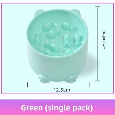 Inspire Select Anti Choking Slow Feeder Bowl For Cats & Small Dogs Neck Protective Puzzle Feeding Dish For Healthy Eating green