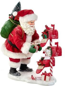 Kurt S. Adler Kurt Adler 10.5-Inch Fabriché Santa Checking Mail