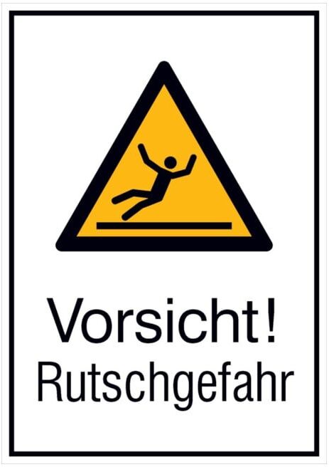 SafetyMarking Panneau d'avertissement Aluminium L262xH371 mm Attention Sol glissant ; wolk (11.A8022)