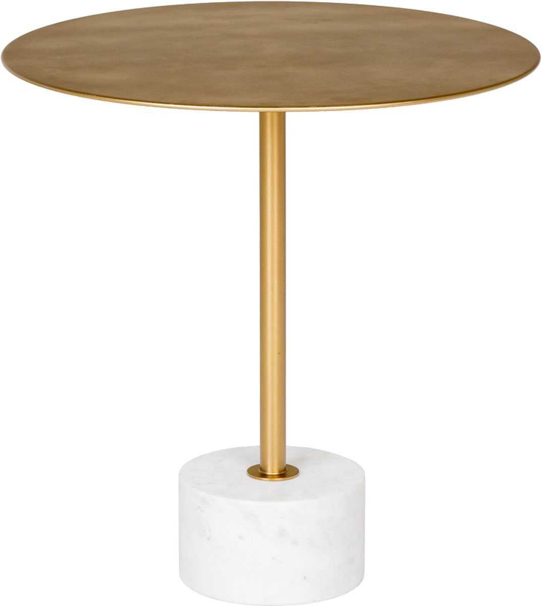 Artichok Manon Bijzettafel Goud - Rond - Metaal met Marmeren Tafelvoet - Ø 51 cm