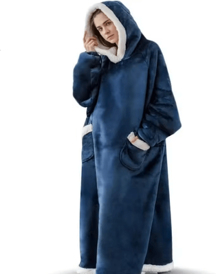 Inspire Curations Oversized Fleece Hoodie Wearable Blanket blue 120cm