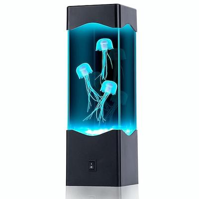 Mehrfarbige Quallen-Lavalampe, USB-betriebene Aquarium-Nachtlichter mit 3 Quallen, Bürozimmer-Desktop-Dekoration, Geschenke für Weihnachten, Geburtstage, Feiertage