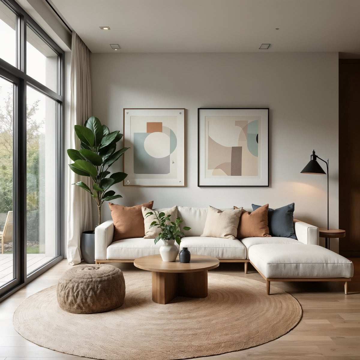 Rond jute vloerkleed naturel MrCarpet